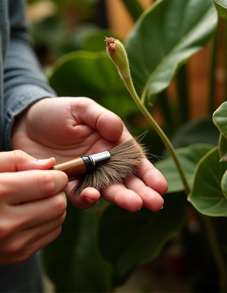 Expert hands tending to a rare succulent