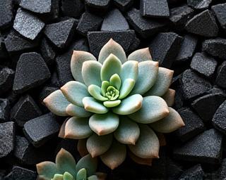 Lithops species in volcanic soil